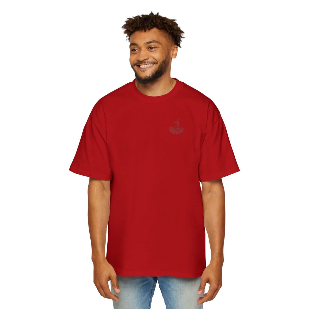 Logo tee worn — Straws merch