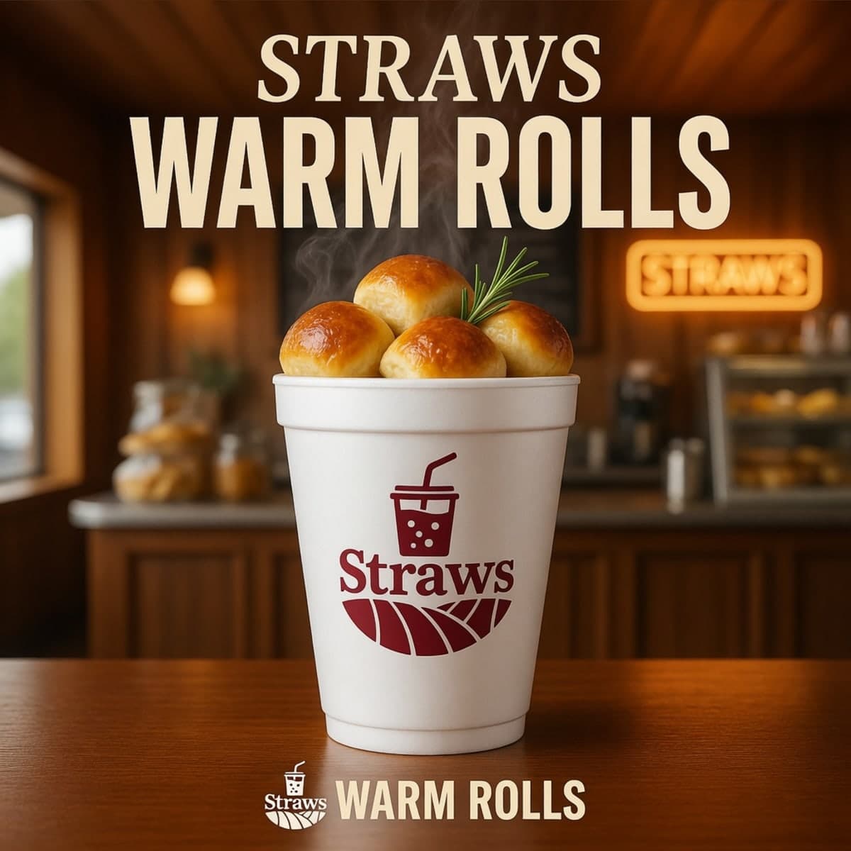 Straws Warm Rolls at Straws Soda in Batesville, AR