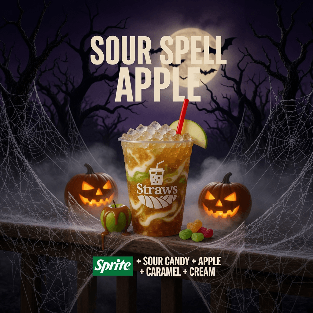 Sour Spell Apple limited-time drink at Straws Soda in Batesville, AR